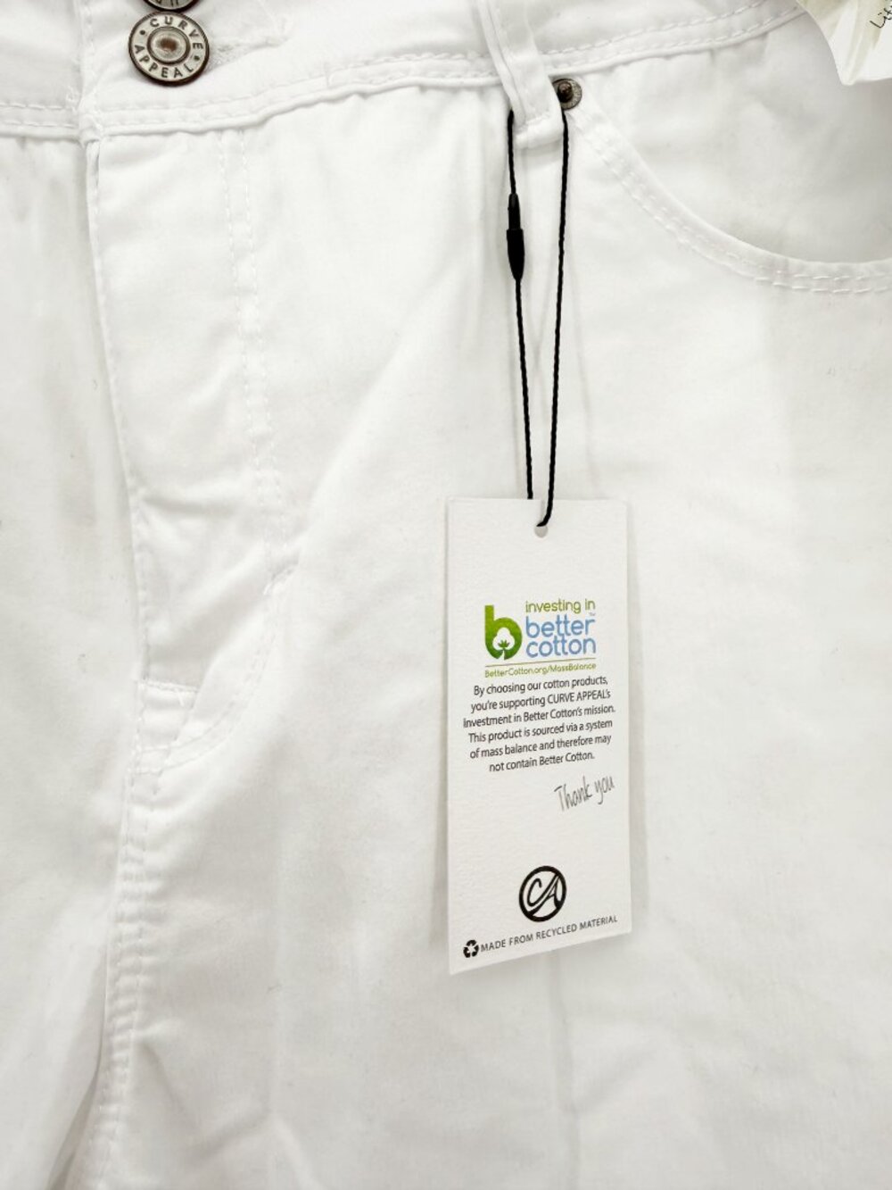 CURVE APPEAL High-Rise Straight-Leg WHITE JEANS NWT 14/32 - Picture 4 of 13
